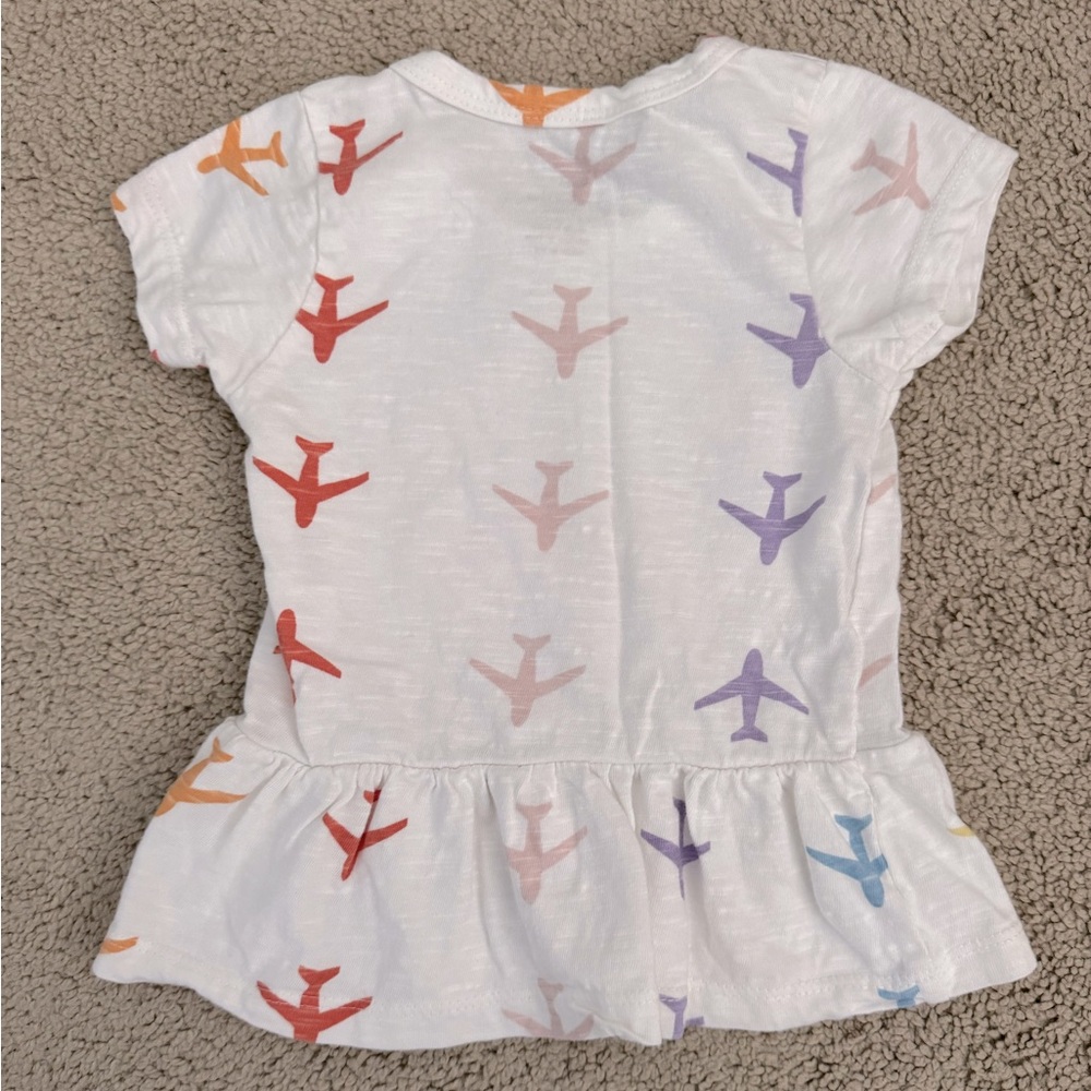 Monica + Andy Airplane Print Peplum Top - Picture 2 of 3